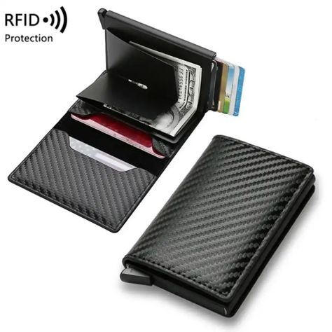Billetera Hombre, Porta Tarjetas Protección Rfid  -2