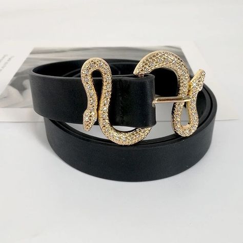 Hebilla Cinturón Serpiente Lujosa Diseño Lujoso Elegante-4