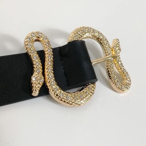Hebilla Cinturón Serpiente Lujosa Diseño Lujoso Elegante-5