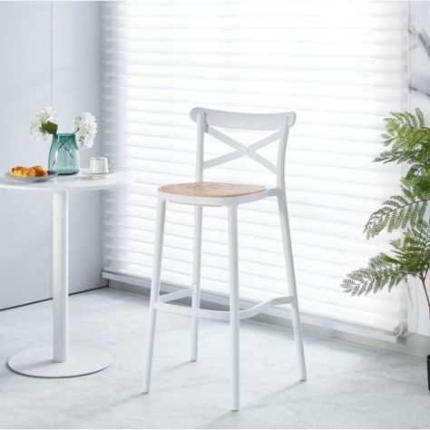 Pack 4 Taburetes Crossback Basic Blanco 76cm -5