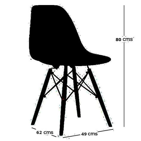 Comedor Redondo de 100cm Negro + 4 Sillas Eames Negro-4
