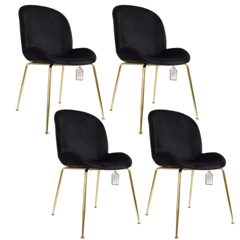 Pack de 4 Sillas Berta Velvet Negro-0