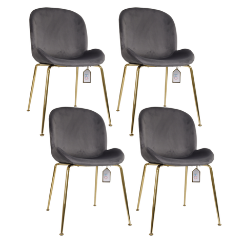 Pack de 4 Sillas Berta Velvet Gris Plomo-0