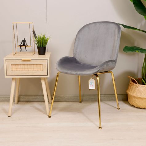 Pack de 4 Sillas Berta Velvet Gris Plomo-1