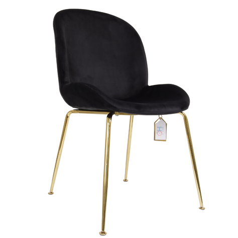Silla de Comedor Berta Velvet Negro-0
