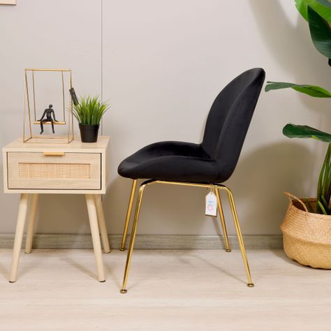 Silla de Comedor Berta Velvet Negro-2