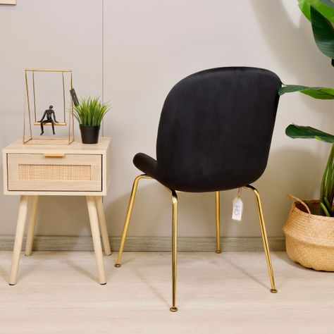 Silla de Comedor Berta Velvet Negro-3