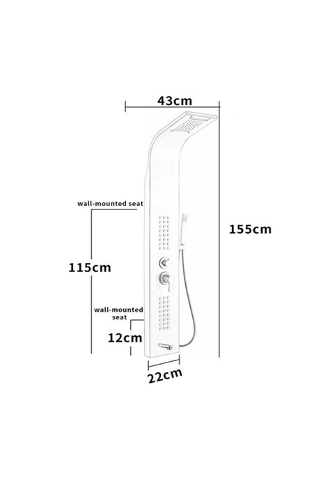 Columna para ducha 165x20cm cromado-4