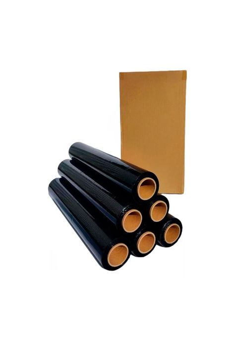 Alusa Film Stretch Embalaje Negro 6 Rollos / 300 Metros-0