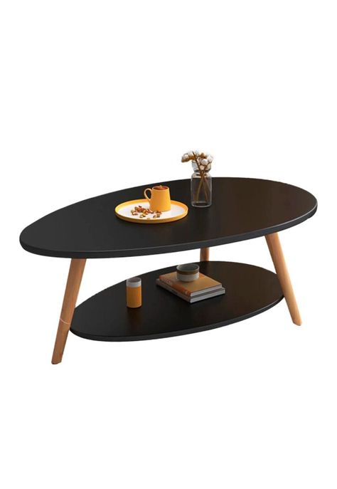 Mesa de Centro Ovoide dos Niveles 90x50x42cm-1