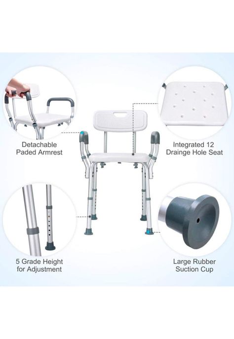 Silla para ducha con apoya brazos-3