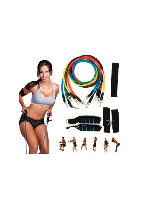 Set Bandas Elásticas De Resistencia 11 Piezas Latex Fitness-0