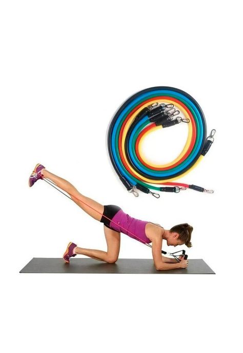 Set Bandas Elásticas De Resistencia 11 Piezas Latex Fitness-2