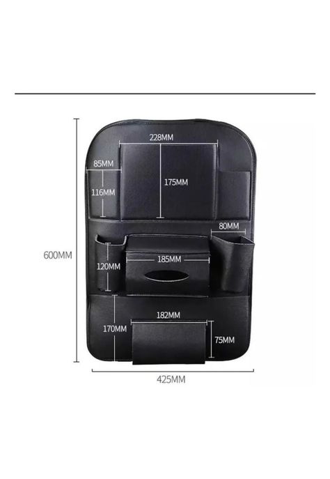 X2 Ecocuero Organizador Auto Respaldo De Asiento Portavasos-4