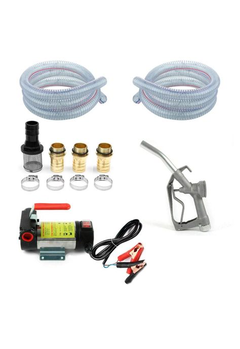 Kit Bomba Trasvasije Diesel 12v 175w Motor Manguera Pistola-0