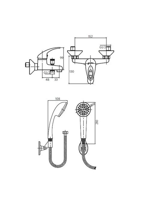 Llave Monomando Tina Ducha Regulable Acero Cromado-1