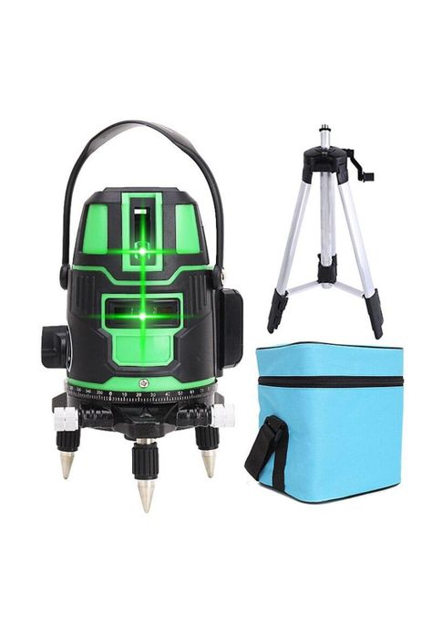 Nivel Laser 5 Líneas Verde Profesional + Trípode Base-0