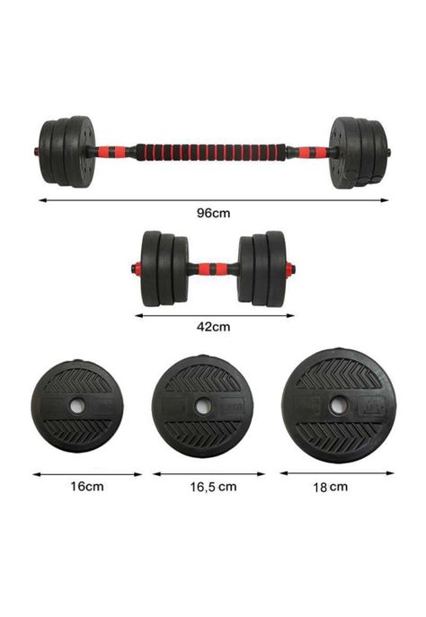 Set Mancuernas Ajustable 20 Kg - Barra Armable Extensión-1