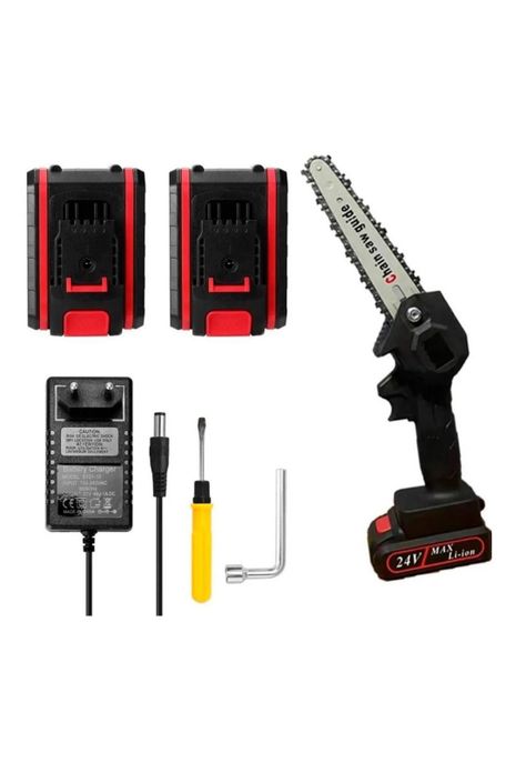 Mini Motosierra Inalámbrica Poda 6 Pulgadas + 2 Baterias-1