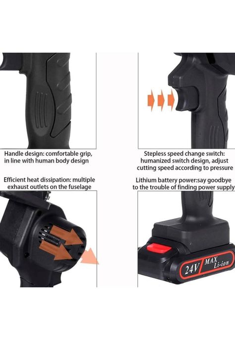 Mini Motosierra Inalámbrica Poda 6 Pulgadas + 2 Baterias-4