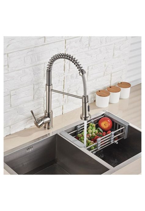 Llave Lavaplatos Plateada Flexible Acero Inox Grifo 360°-3