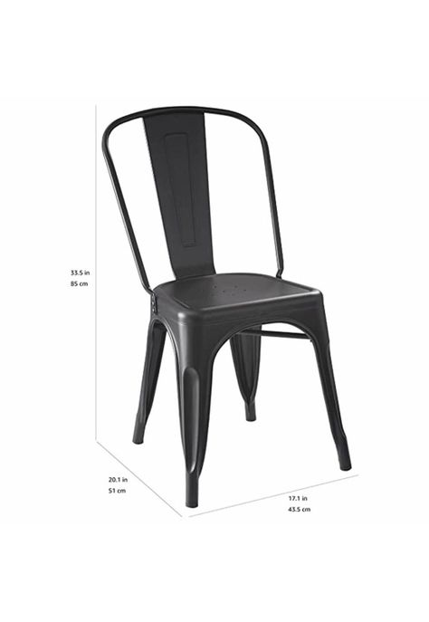 Set De 4 Sillas Áncora De Comedor Tipo Tolix Negras-3