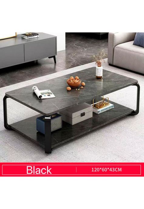 Mesa rectangular doble nivel marmolada ChicHome-2