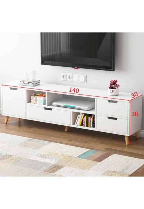Rack TV 140x30x38cm 4 cajones Chic Home-2