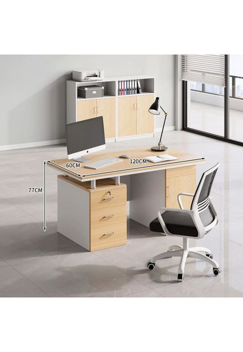 Escritorio Moderno Con Cajoneras 120x60x77cm Para Oficina-1