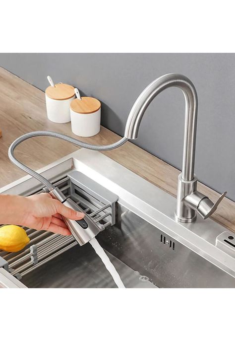 Llave Monomando Lavaplatos Extensible Profesional Niquel-3