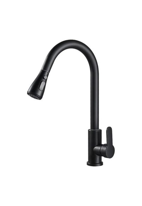 Llave Monomando Lavaplatos Profesional Extraíble Negra-0
