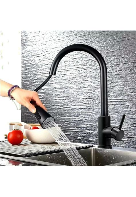 Llave Monomando Lavaplatos Profesional Extraíble Negra-5