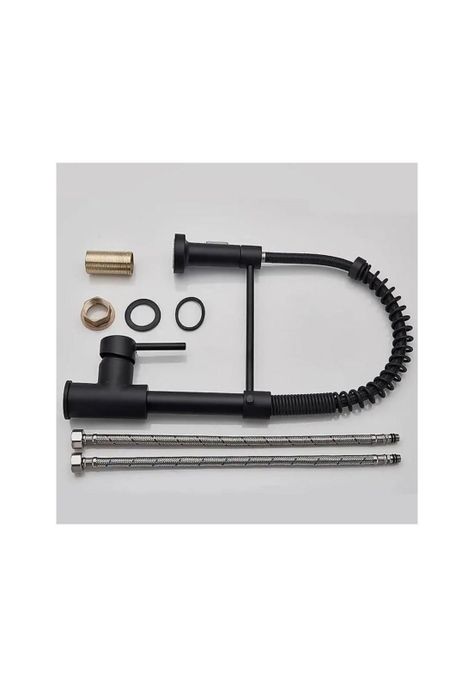 Llave Lavaplatos Negra Flexible ACERO INOXIDABLE GRIFO 360°-1