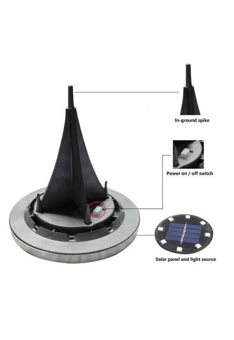 Pack 4 Luz Solar 8 Led Con Estaca Exterior Tierra Jardín-3