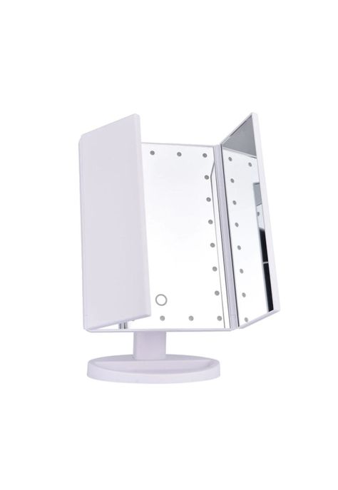 Espejo Portátil Maquillaje 3 Pliegue 24 Luz Led Tocador Usb-3