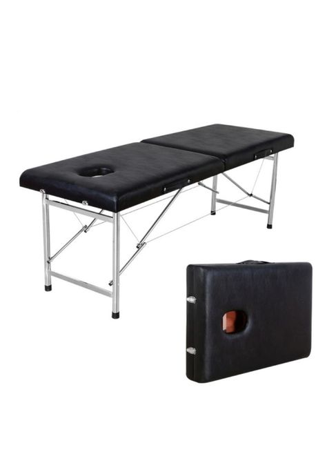Camilla Para Masajes De 2 Cuerpos Portátil Negra-0