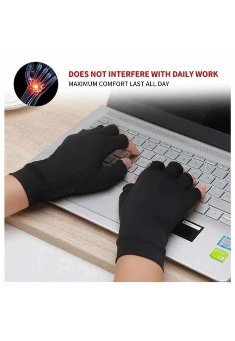 Guantes Cobre Compresión Artritis Tendinitis Túnel Carpiano-3