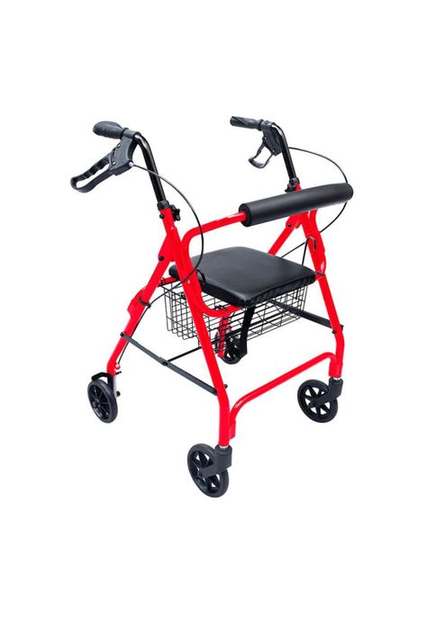 Andador Adulto Ortopédico Plegable C/ruedas Frenos Asiento-0