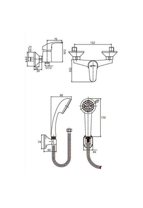 Llave Ducha Monomando Acero Cromado Alta Calidad-2