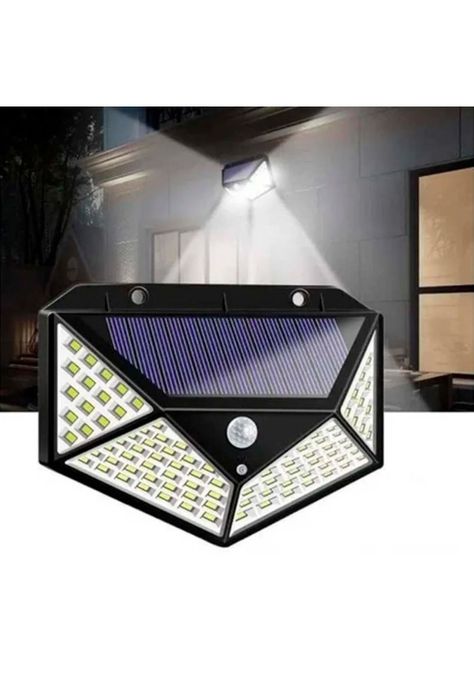 Foco Solar 114 Led Exterior Con Sensor De Movimiento-1