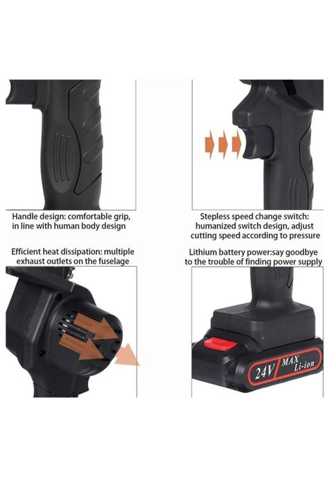 Mini Motosierra Inalámbrica Poda 6 Pulgadas + Bateria-6