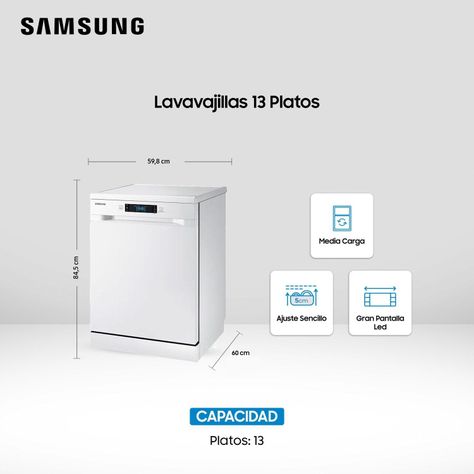 Lavavajillas 13 cubiertos Blanca con Pantalla LED-1