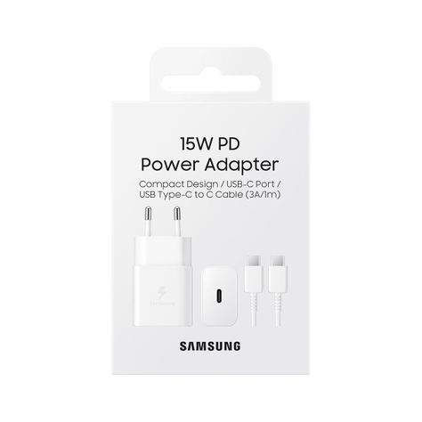 Samsung Power Adapter 15W con cable Blanco-4