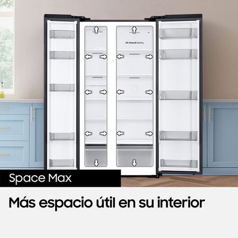 Refrigerador Side by Side 564L Gris-3