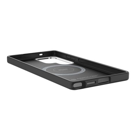 Carcasa Magnética Enzo Aramid Color Negro Plata Galaxy S25 Ultra-5