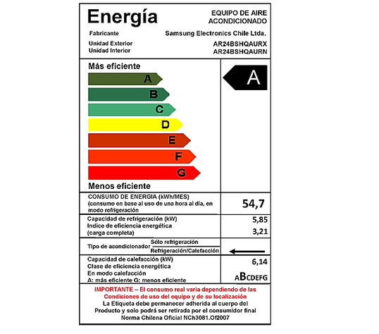 Samsung Aire acondicionado Split  Inverter Frio e Calor 24000Btu-5