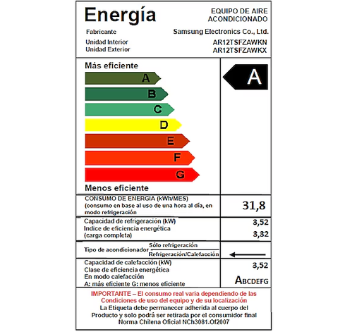 Samsung Aire acondicionado Split Inverter Wi-Fi Frio e Calor 12000Btu-5