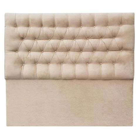 Respaldo Capitone Felpa Beige King-0
