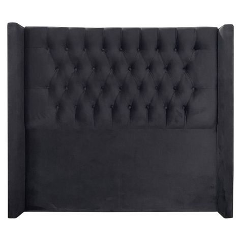 Respaldo Capitone Felpa Negra Flugel Queen-0