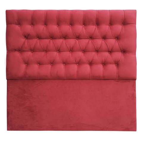 Respaldo Capitone Felpa Roja Super King  -0